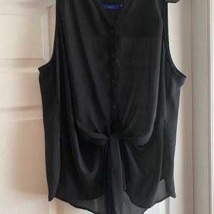 Apt 9 Button / Tie Front Sleeveless Blouse